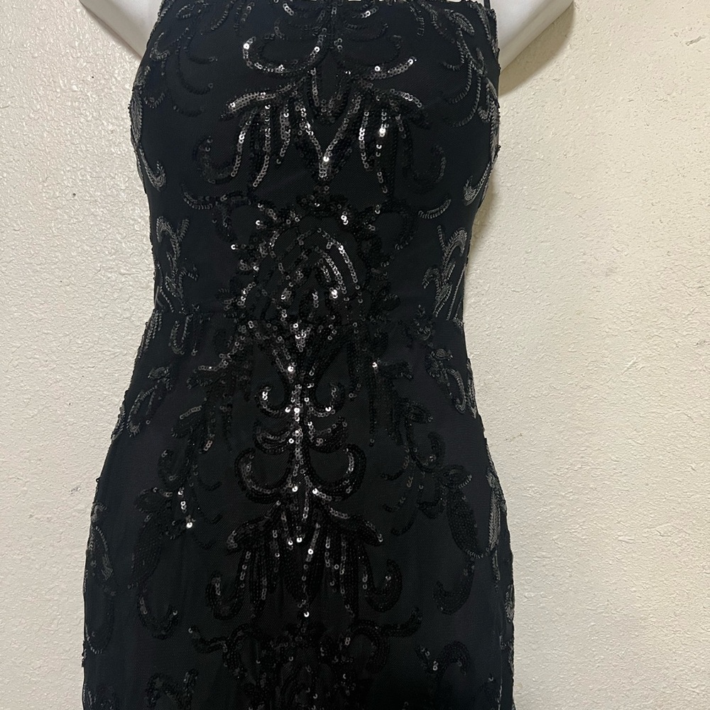 Crystal Doll Black Sequin Maxi Dress - Picture 7 of 7